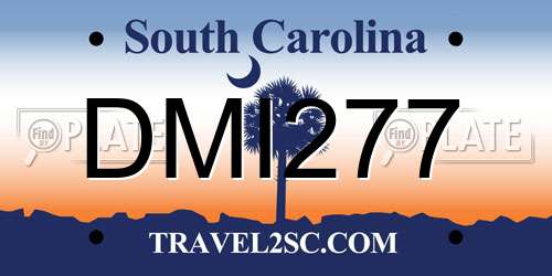 DMI277 South Carolina License Plate