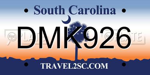 DMK926 South Carolina License Plate