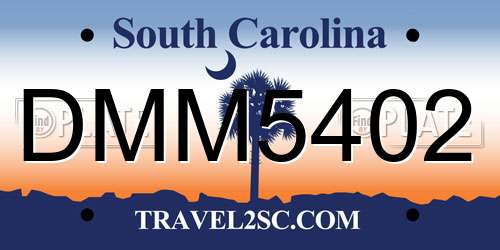 DMM5402 South Carolina License Plate