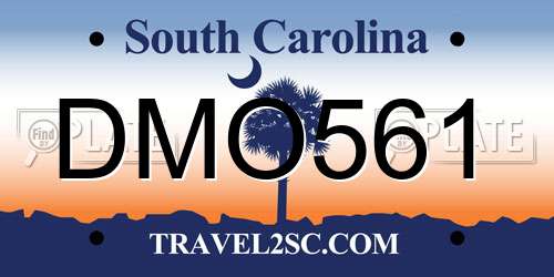 DMO561 South Carolina License Plate