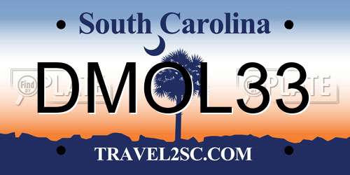 DMOL33 South Carolina License Plate