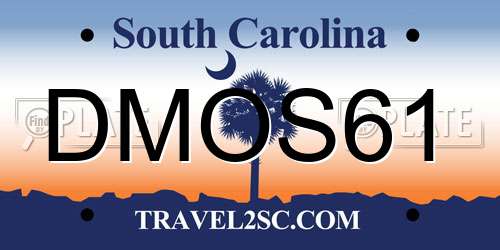 DMOS61 South Carolina License Plate