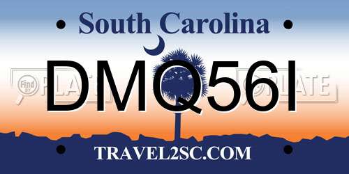 DMQ56I South Carolina License Plate
