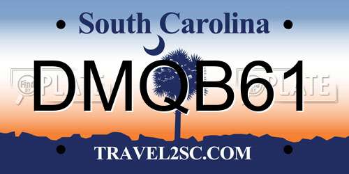 DMQB61 South Carolina License Plate