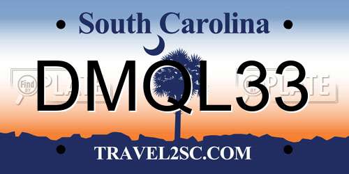 DMQL33 South Carolina License Plate