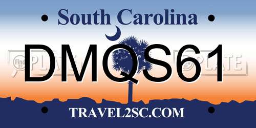 DMQS61 South Carolina License Plate