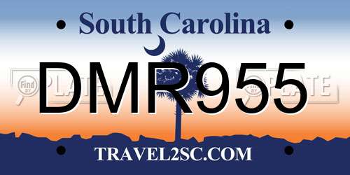DMR955 South Carolina License Plate