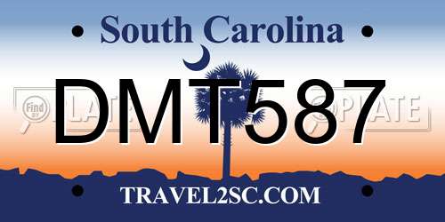 DMT587 South Carolina License Plate