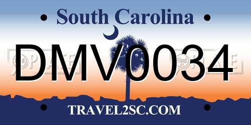 DMV0034 South Carolina License Plate