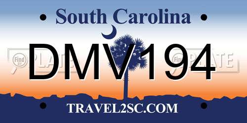 DMV194 South Carolina License Plate