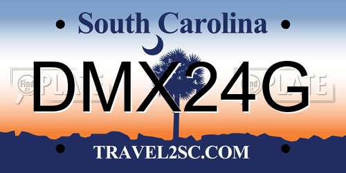 DMX24G South Carolina License Plate