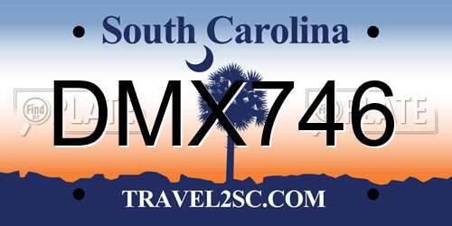 DMX746 South Carolina License Plate