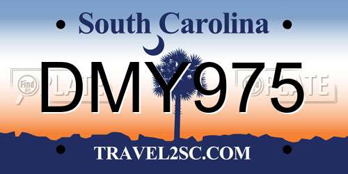 DMY975 South Carolina License Plate