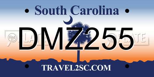 DMZ255 South Carolina License Plate