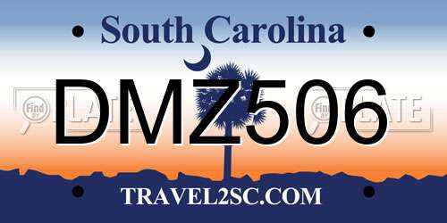 DMZ506 South Carolina License Plate