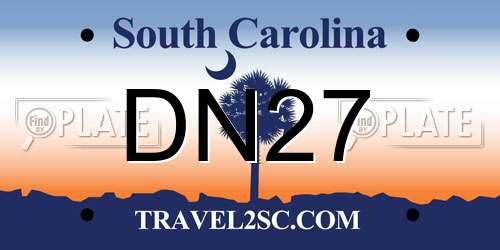 DN27 South Carolina License Plate