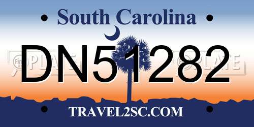 DN51282 South Carolina License Plate