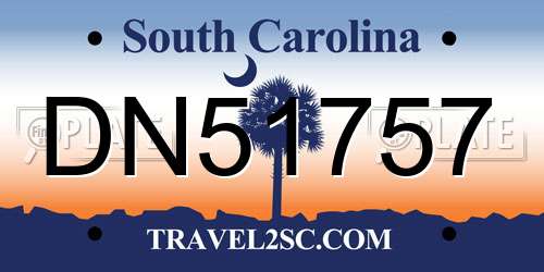 DN51757 South Carolina License Plate