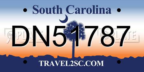 DN51787 South Carolina License Plate