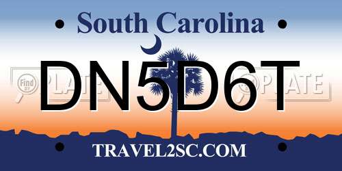 DN5D6T South Carolina License Plate