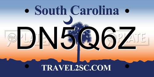 DN5Q6Z South Carolina License Plate