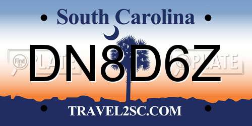 DN8D6Z South Carolina License Plate