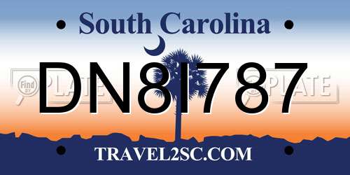 DN8I787 South Carolina License Plate