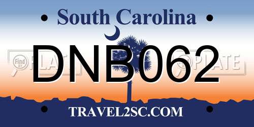 DNB062 South Carolina License Plate