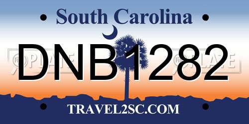 DNB1282 South Carolina License Plate