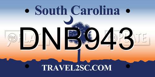DNB943 South Carolina License Plate