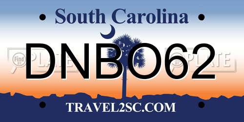 DNBO62 South Carolina License Plate