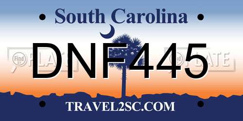 DNF445 South Carolina License Plate