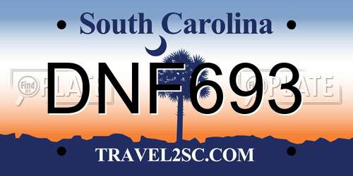 DNF693 South Carolina License Plate