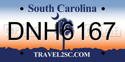 DNH6167 South Carolina License Plate
