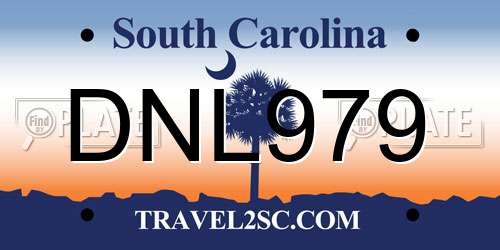 DNL979 South Carolina License Plate