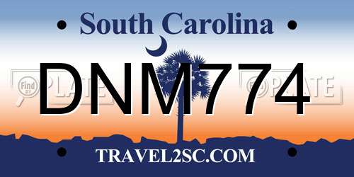 DNM774 South Carolina License Plate