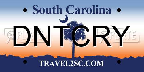 DNTCRY South Carolina License Plate
