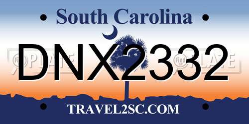 DNX2332 South Carolina License Plate
