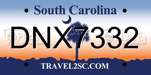 DNX7332 South Carolina License Plate