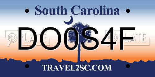 DO0S4F South Carolina License Plate