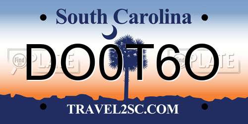 DO0T6O South Carolina License Plate