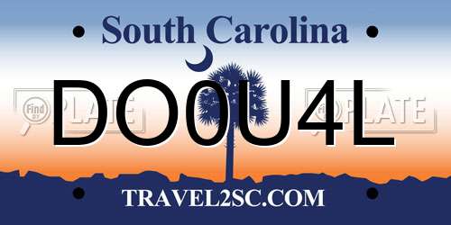 DO0U4L South Carolina License Plate