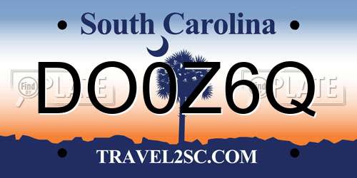 DO0Z6Q South Carolina License Plate