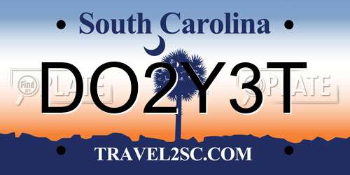 DO2Y3T South Carolina License Plate