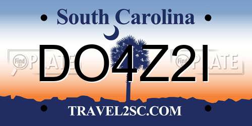 DO4Z2I South Carolina License Plate