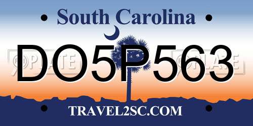 DO5P563 South Carolina License Plate