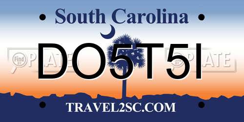DO5T5I South Carolina License Plate
