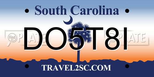DO5T8I South Carolina License Plate
