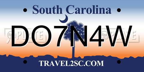 DO7N4W South Carolina License Plate