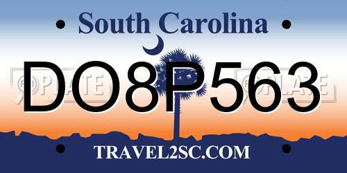 DO8P563 South Carolina License Plate